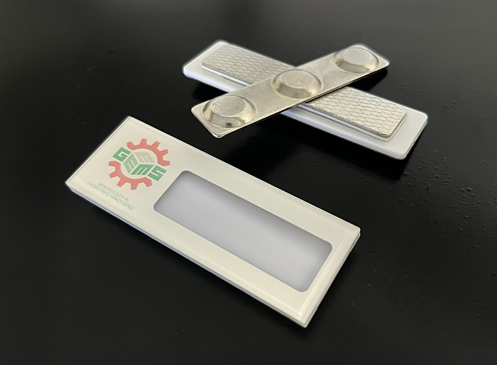 Full Color Acrylic Name Badge with Sliding Insert