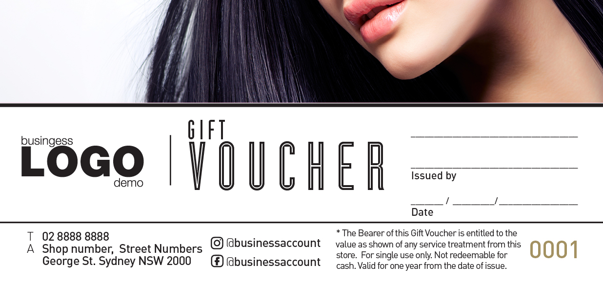 PinPrint Gift Vouchers template design