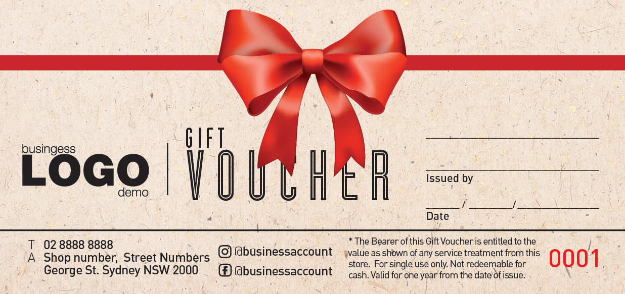 PinPrint Gift Vouchers template design