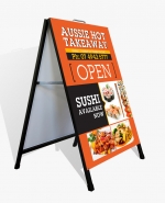 Aussie Hot Food 600x900mm metal A-Frame printing