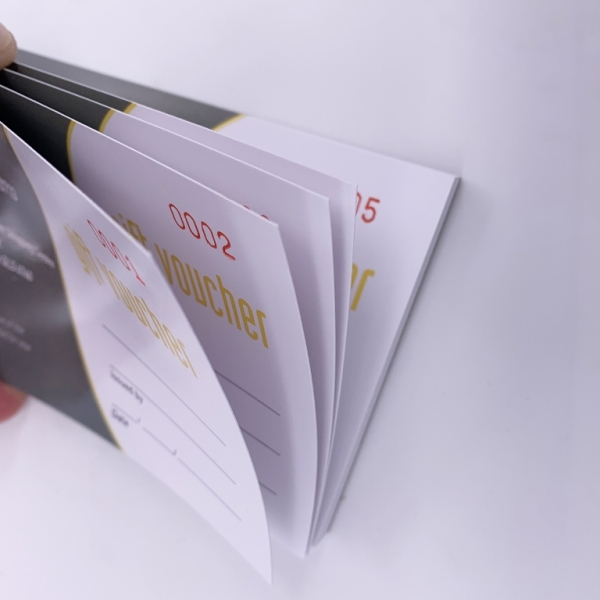 Cheque Book Style Gift Vouchers with consecutive numbering