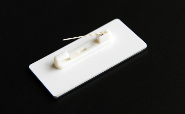 quality pin fitting for name badge