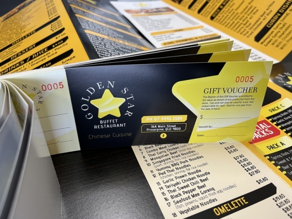 Restaurant and Cafe Shop Gift Vouchers Design and Print